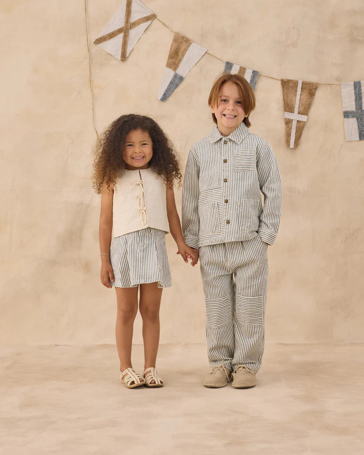 Kids wearing Sailor Top Natural by Rylee & Cru