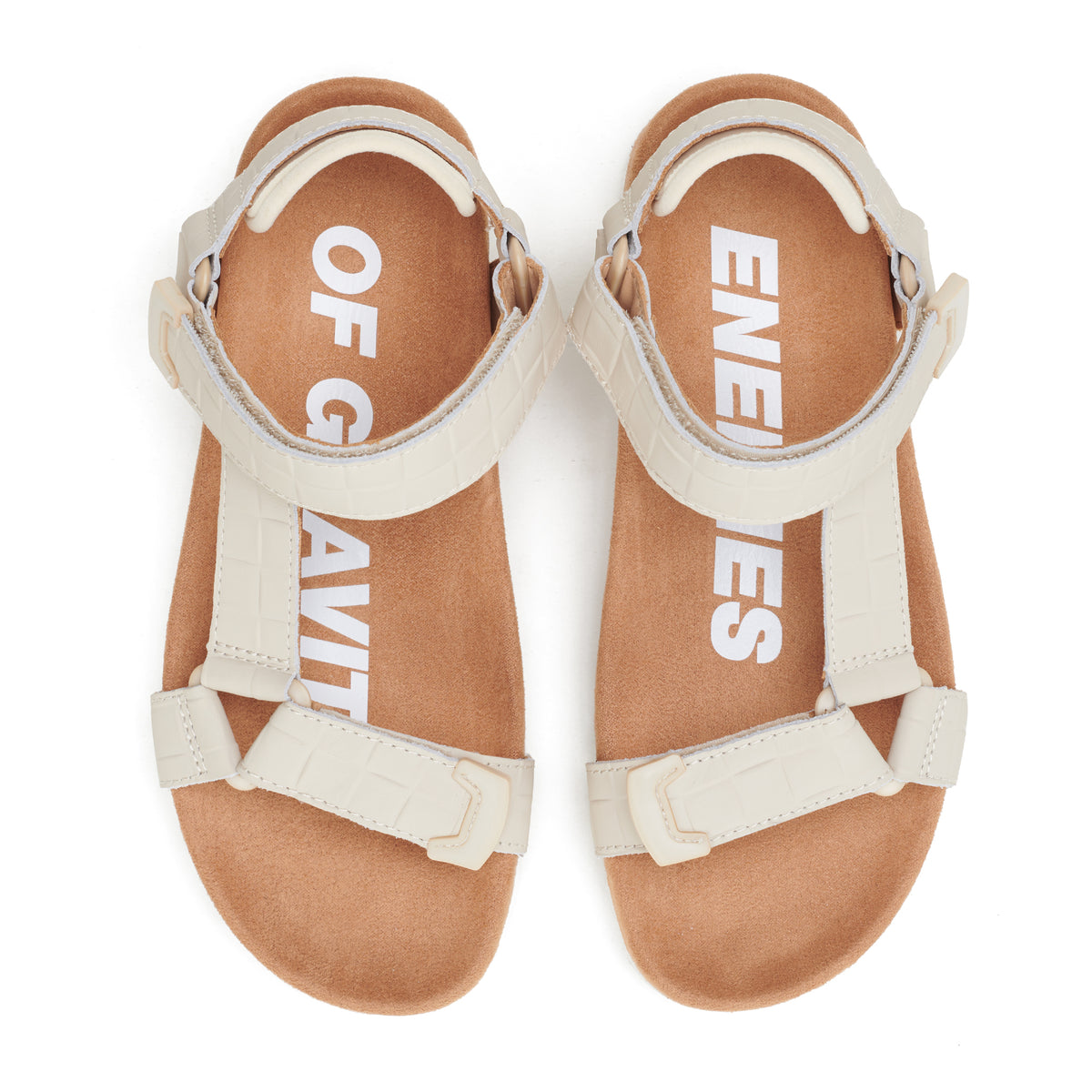 Sandal Tooth Wedge Bone Croc by Rollie in textured white