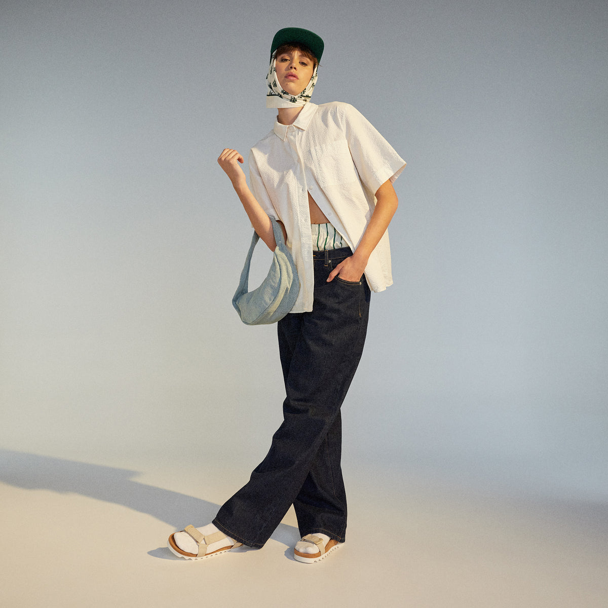 womens white leather sandals by Rollie 