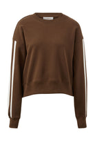 Sasha Sporty Slouchy Crew - Chocolate Side Stripe by Ceres Life