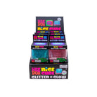 Nee Doh Nice Cube Glitter Glow display box front view showing multiple squishy stress ball packages