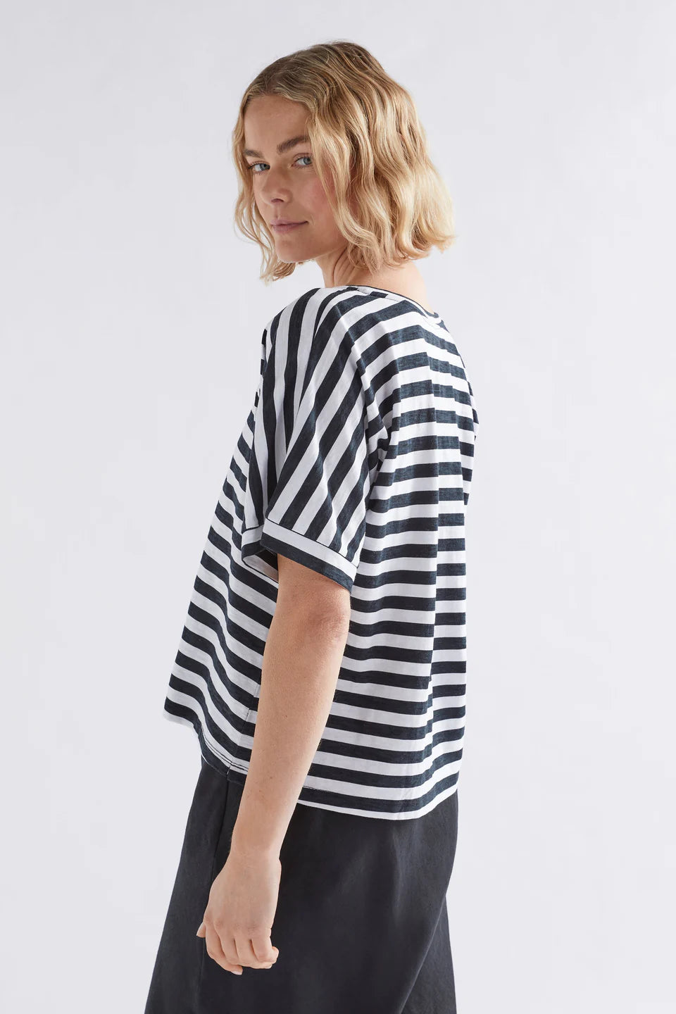 Seter Tee Black and White Stripped by ELK
