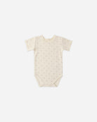 Short Sleeve Waffle Bodysuit Mauve Ditsy | Quincy Mae
