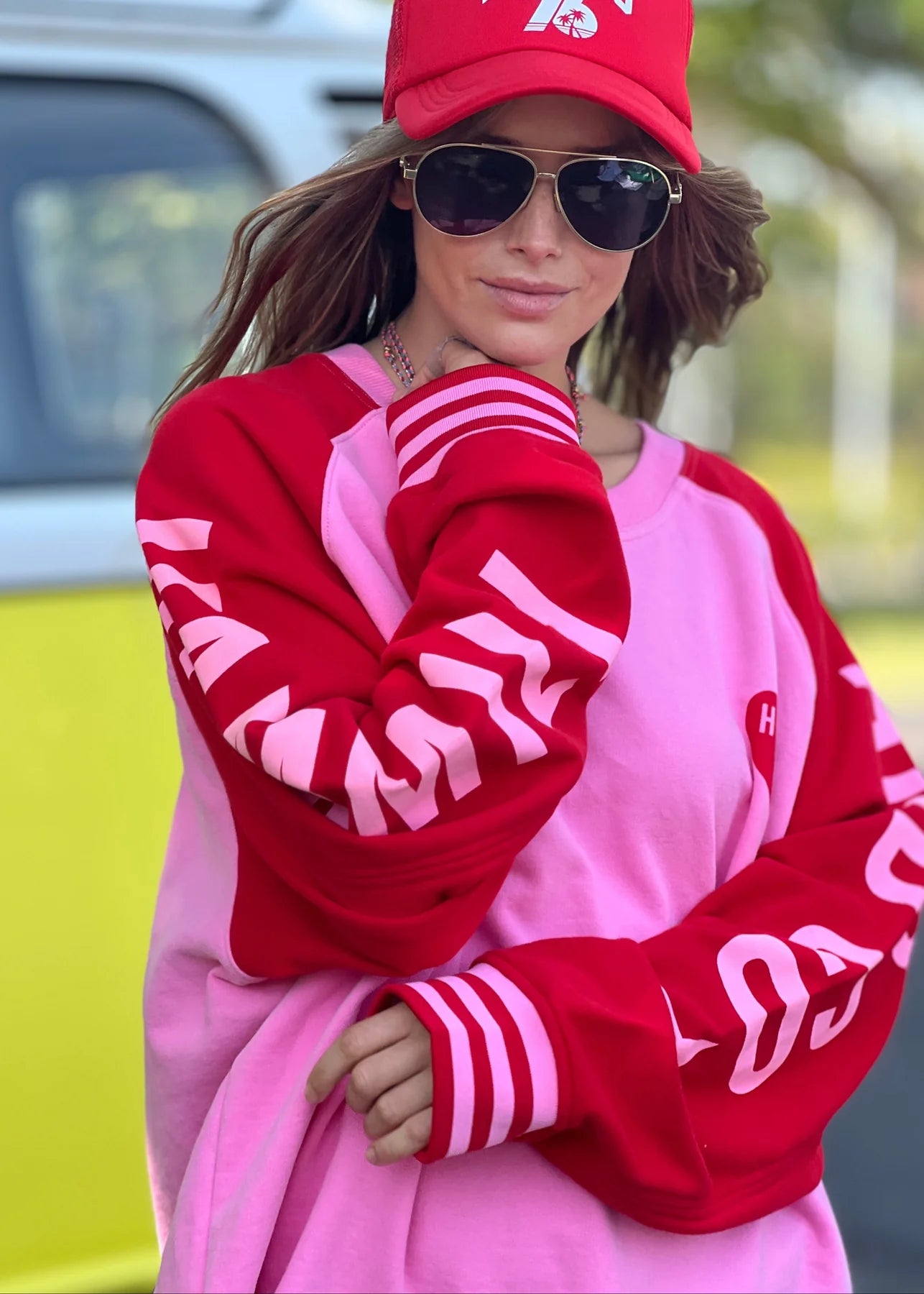 Ski Jumper red & pink by Hammill and Co