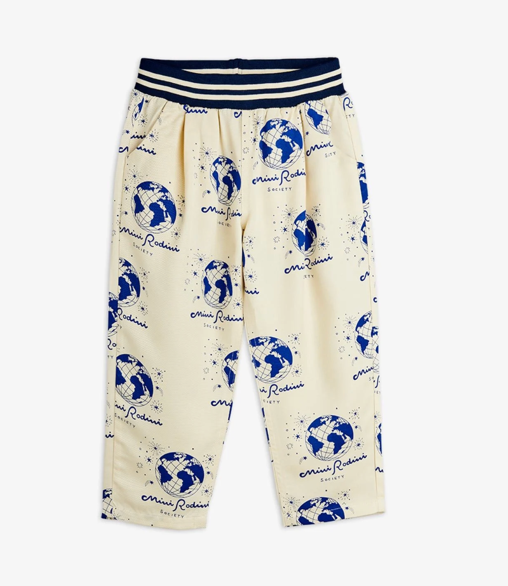 Society aop woven trousers - White| Mini Rodini