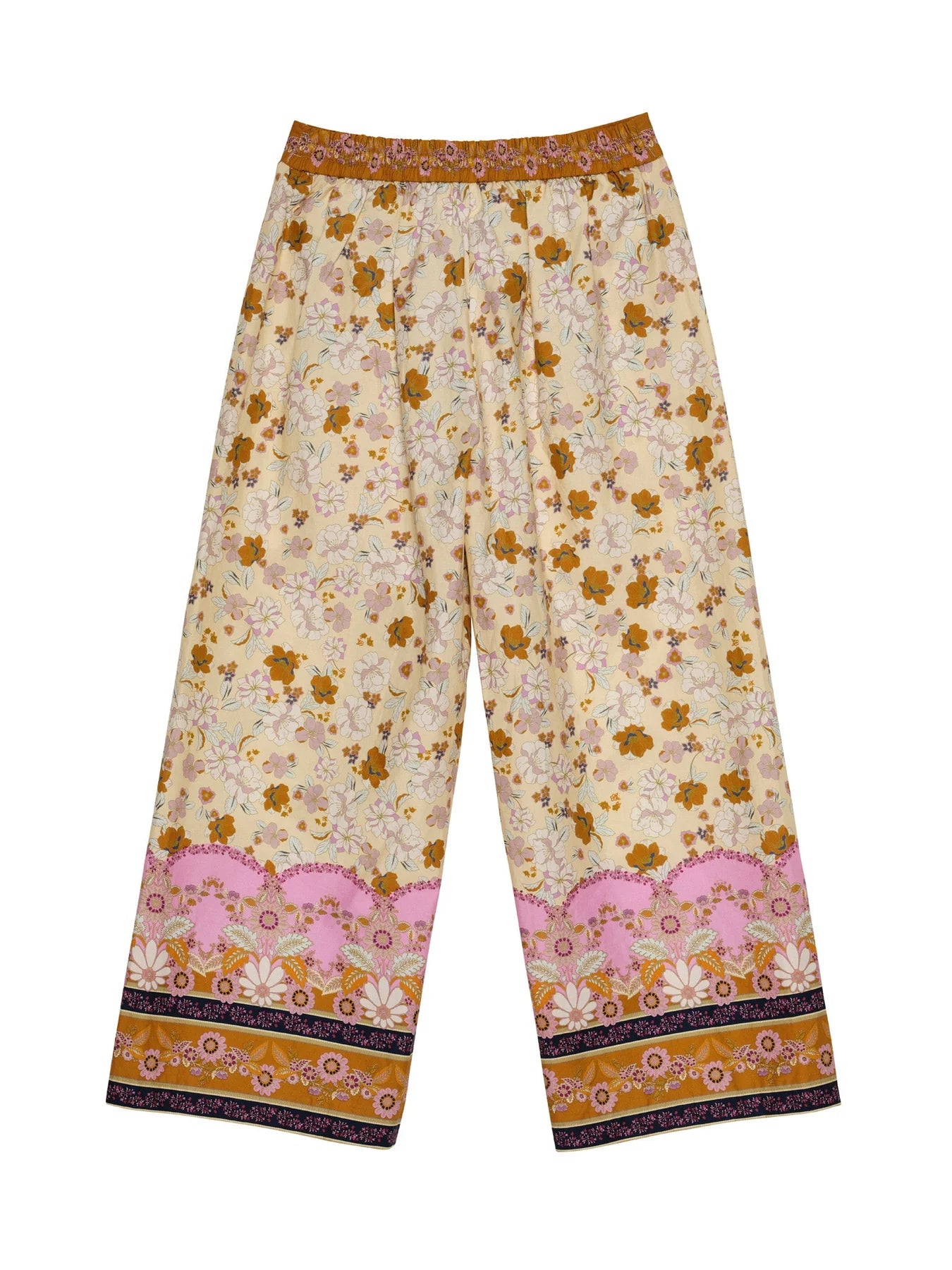 Somerset Pants by Tutu Du Monde - Long pants with floral vintage print, pink and rust colours