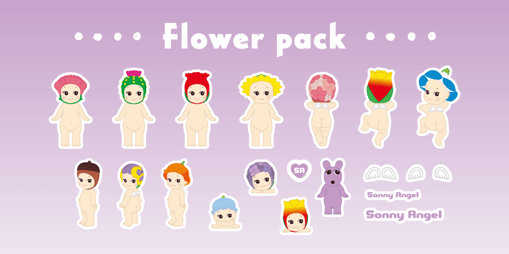 Sonny Angel flower pack stickers