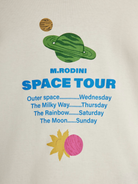 Close up of print on the Space Tour T-Shirt - Off White | Mini Rodini