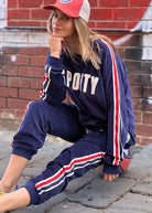 Sporty velour sweater by Hammill & Co
