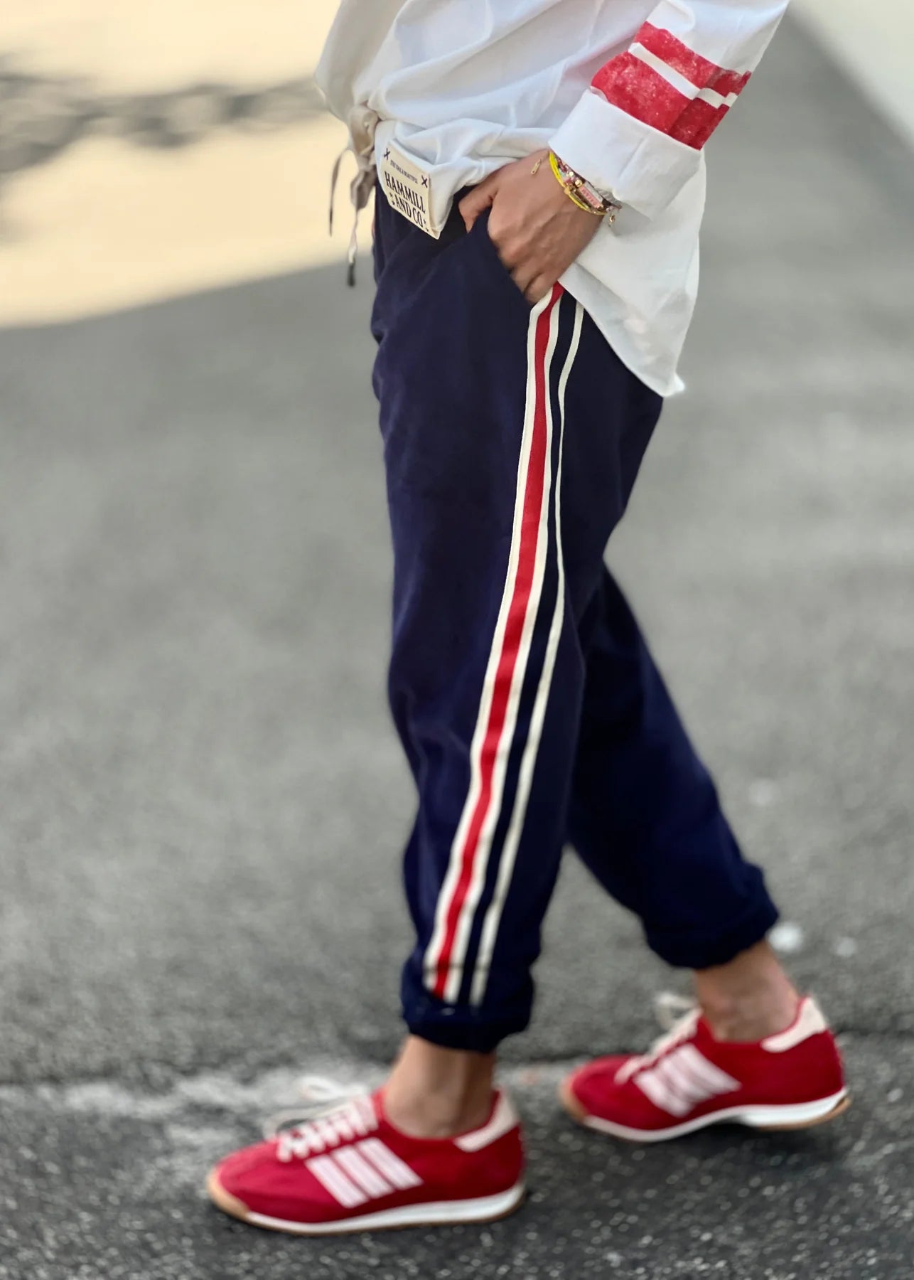 Sport Velour Track pants Navy by Hammill & Co