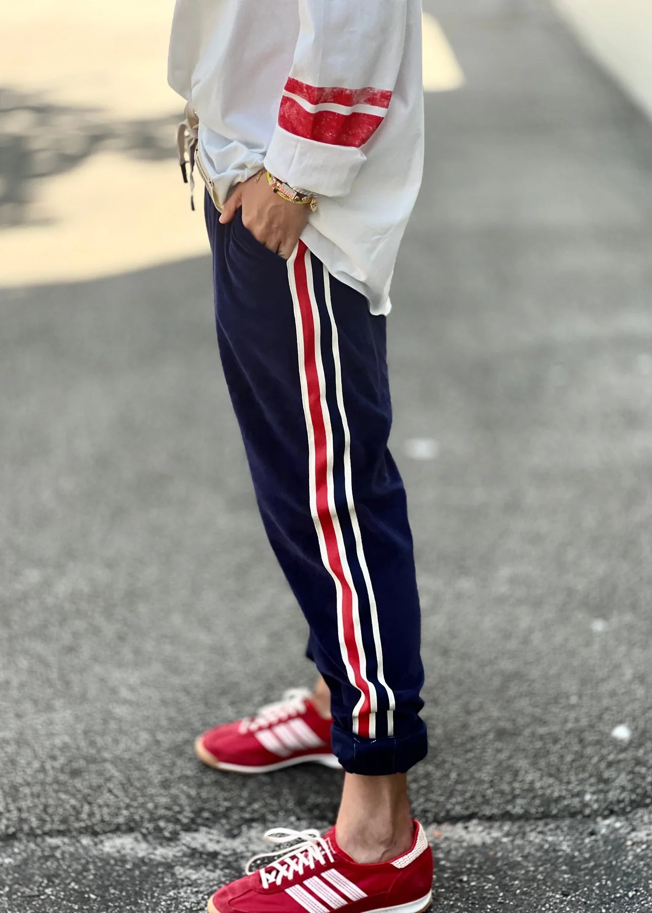 Sport Velour Track pants Navy by Hammill & Co