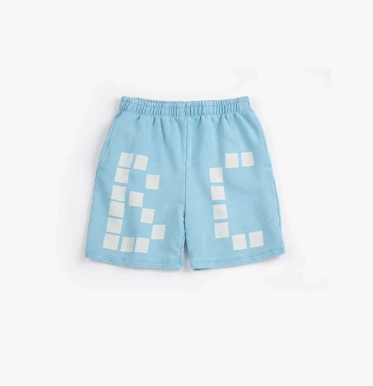 Front view of Square Bobo Choses Bermuda Shorts - Light Blue | Bobo Choses
