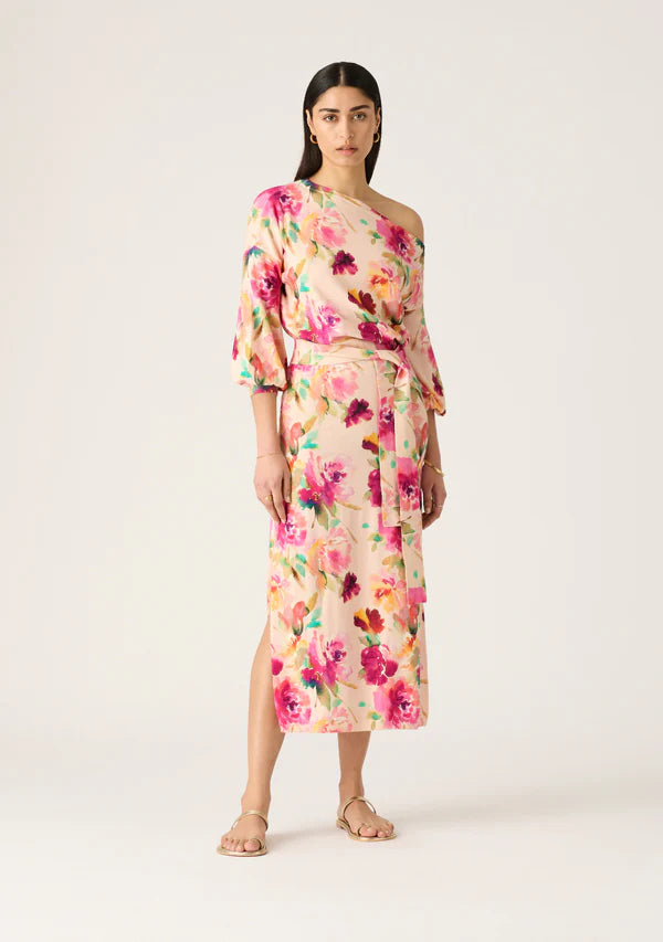 Stella Knit One Shoulder Dress by MOS The label with a floral print