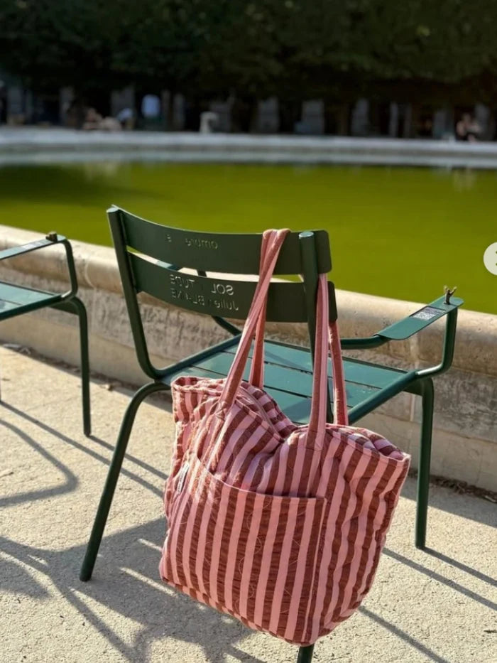 Sundae Seersucker Quilted Bag by Mosey Me