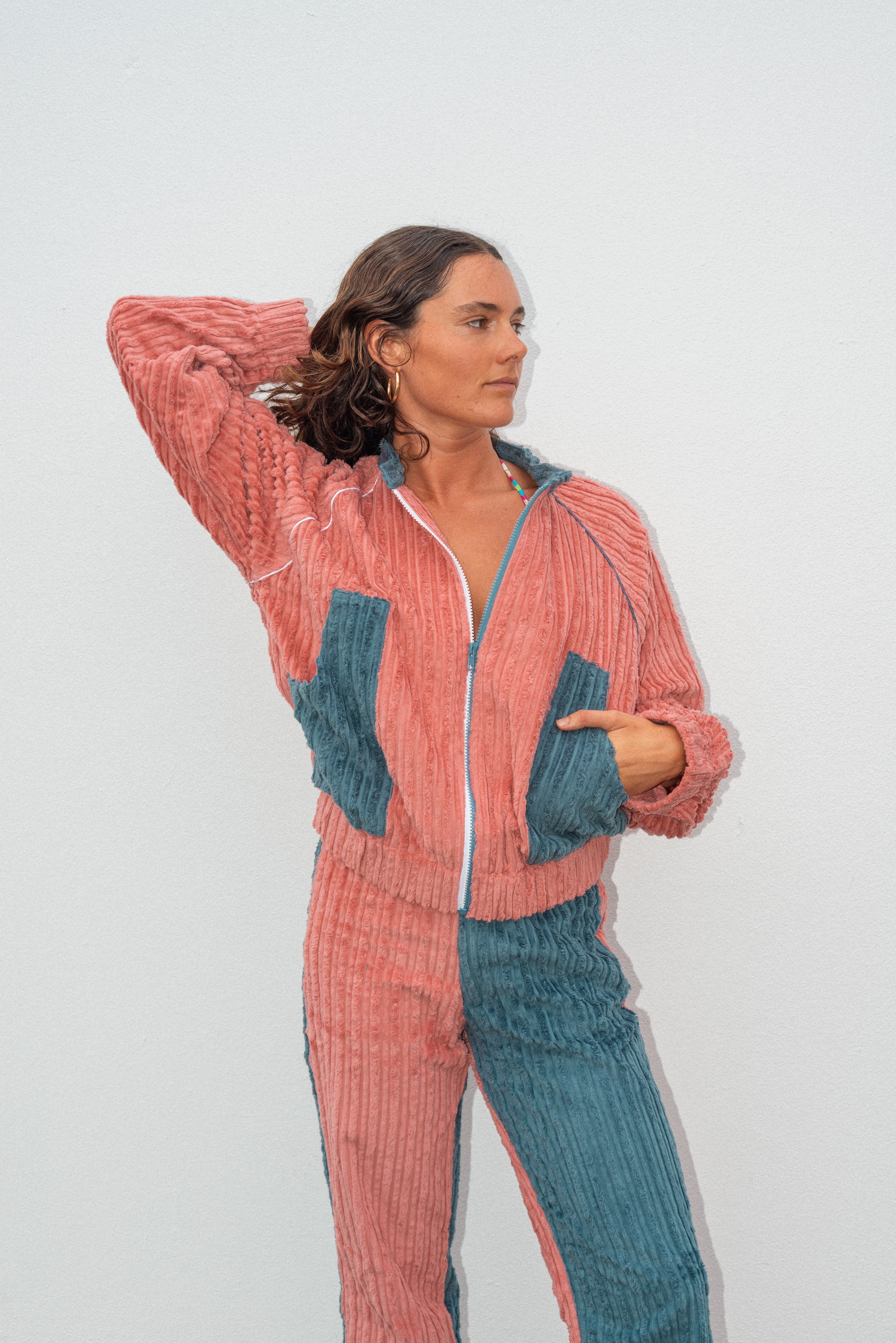 Surf Bomber Jacket - Two Tone Pink/Blue by atmosea