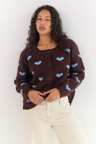 Hearts knit cardigan BSCI certified ethical fashion Juni