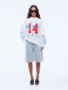 Team Pelly Long Sleeve Tee by Ena Pelly vintage white oversized cotton shirt with colorful graphics