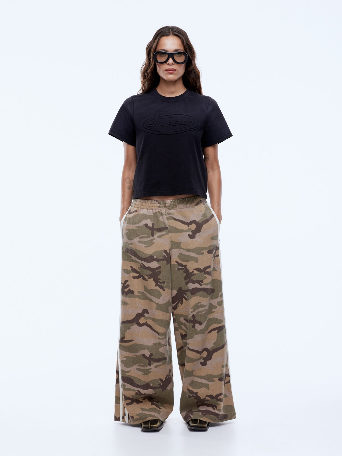 Tessa Wide Leg Pant - Desert Camo by Ena Pelly