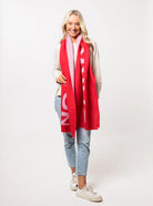 The Baxter Wool Scarf by Dark Hampton - lambswool scarf in red and white