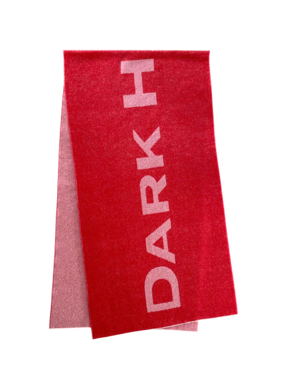 The Baxter Wool Scarf Dark Hampton lambswool in red and white