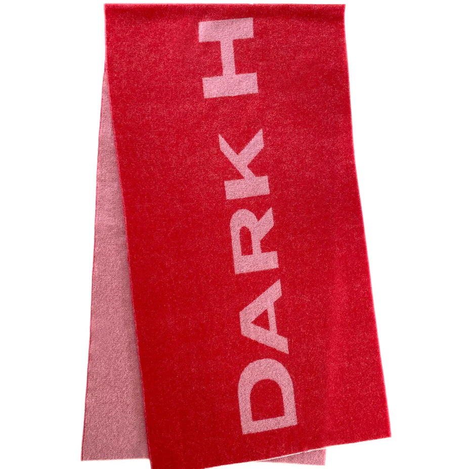 The Baxter Wool Scarf Dark Hampton lambswool in red and white