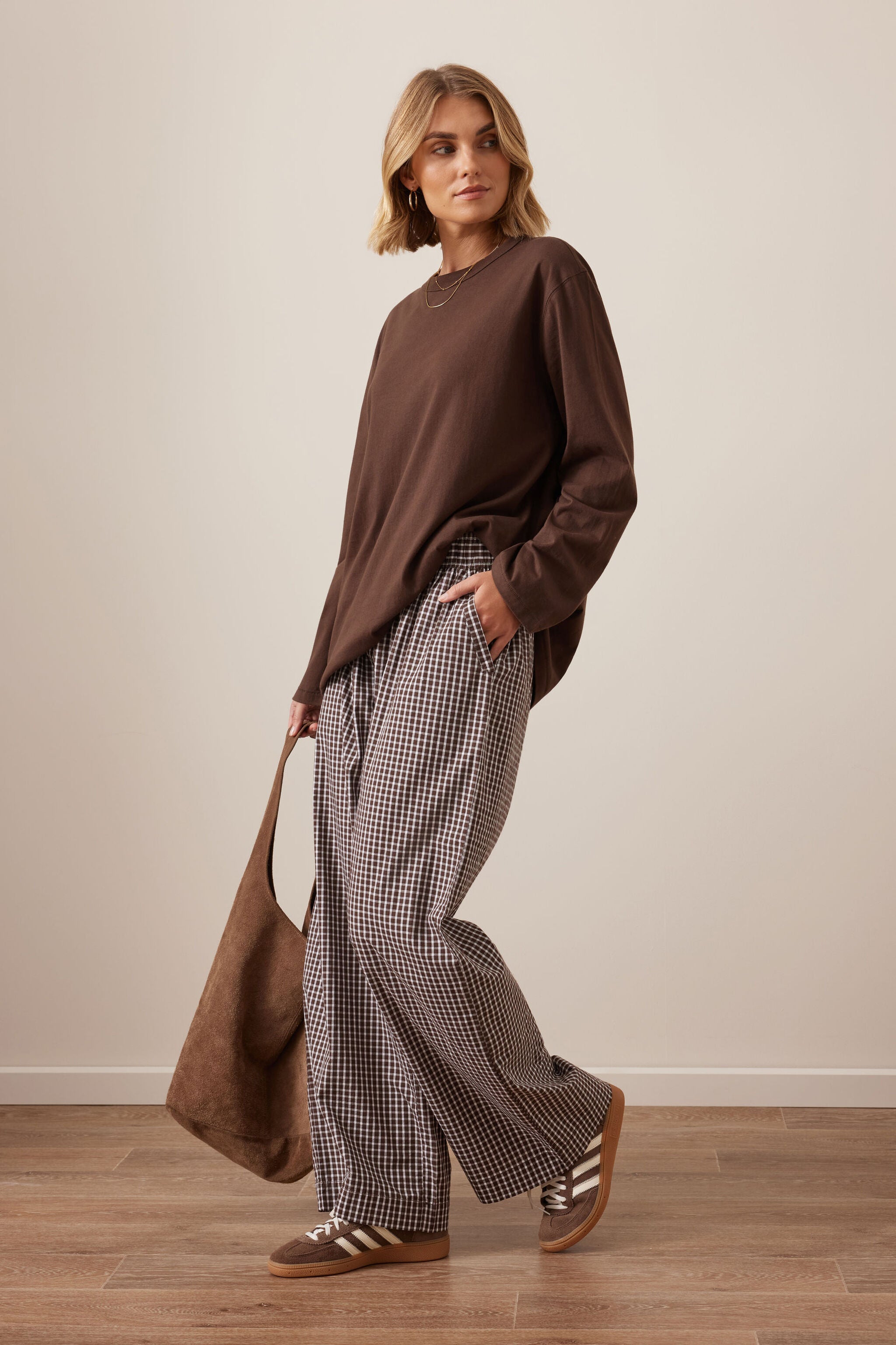 The Lounge Pant - Chocolate Check by Ceres Life