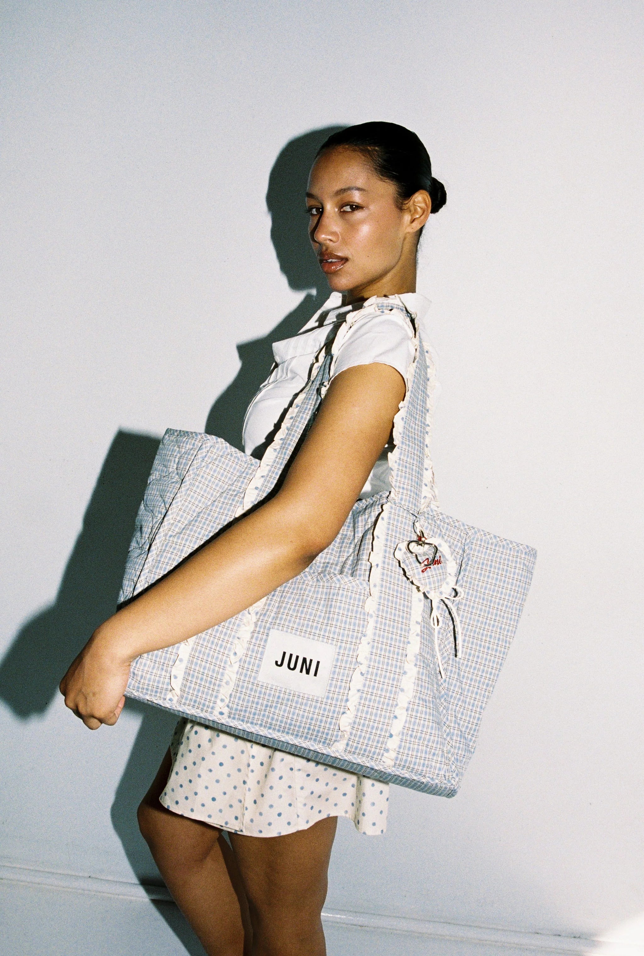 The Everything Bag - Blue Check - Juni