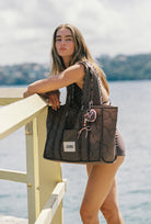 The Everything Bag - Cocoa Pinstripe by Juni