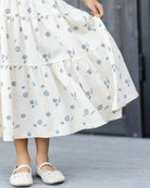 Close up of the Tiered Midi Skirt Seashells | Rylee +Cru