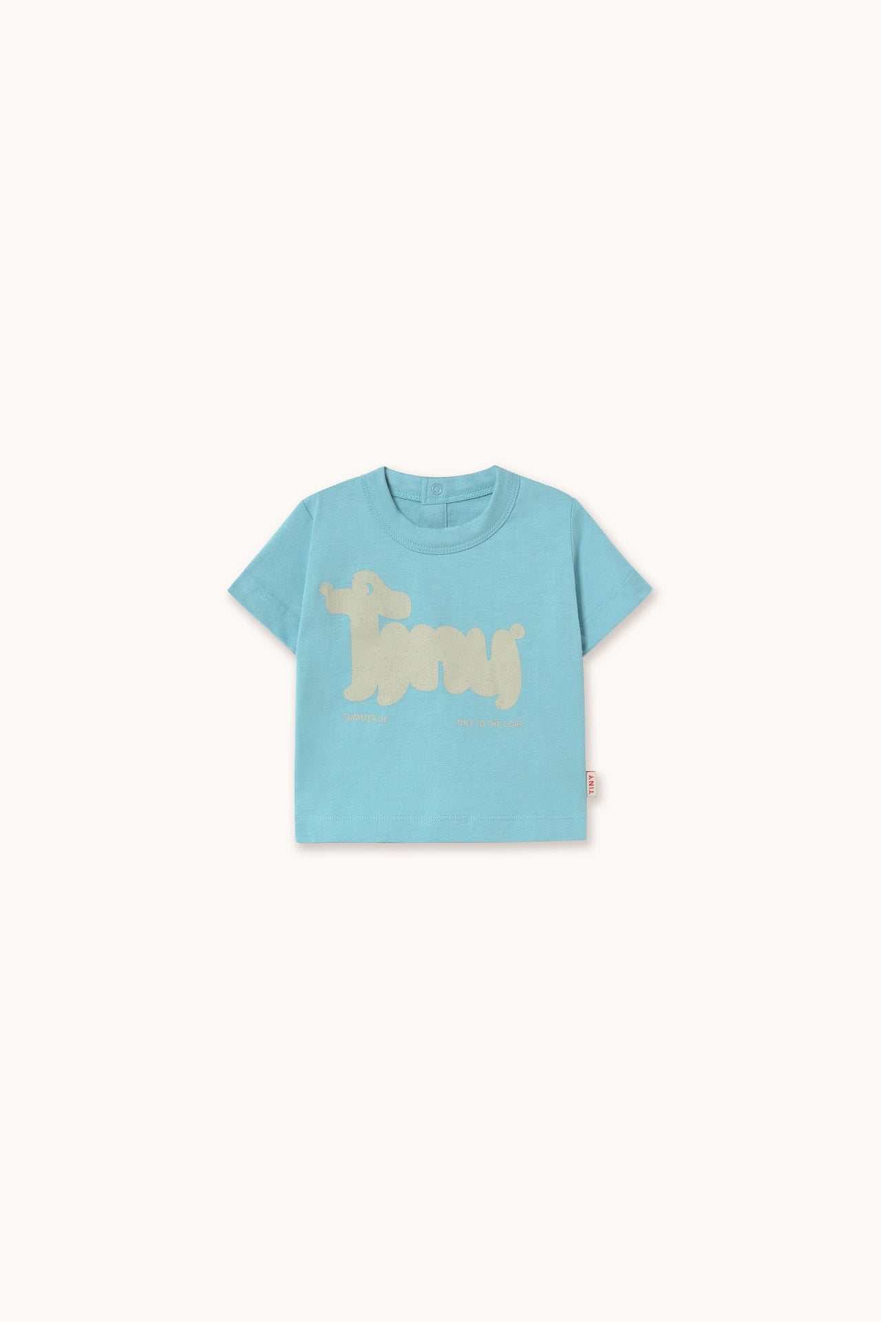 Tiny Dog Graphic Baby Tee - Light Cyan | Tiny Cottons