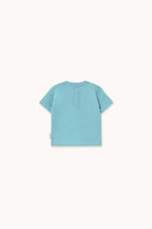 Back view of the Tiny Dog Graphic Baby Tee - Light Cyan | Tiny Cottons