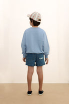 back view of Tiny Dog Graphic Sweatshirt - Grey | Tiny Cottons
