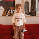 Front view of the Tiramisu T-shirt - Buttercream | Golden Children