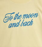 Close up of the To the Moon Embroidered T-Shirt - Yellow | Mini Rodini