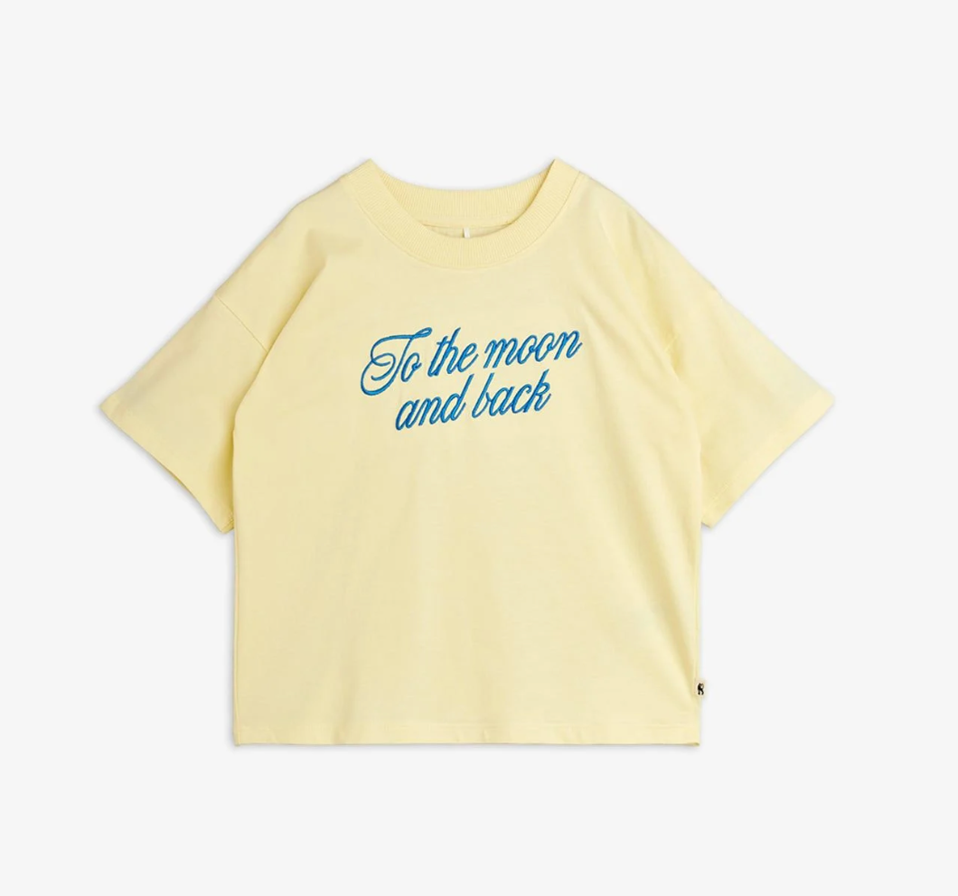 To the Moon Embroidered T-Shirt - Yellow | Mini Rodini
