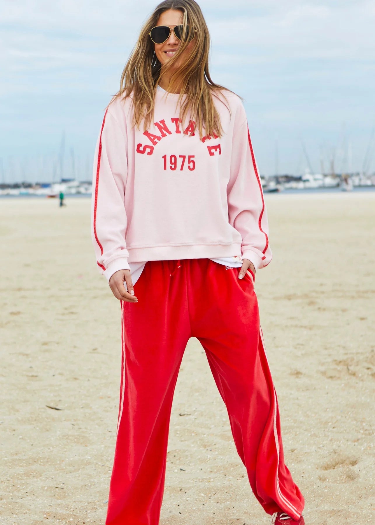 womens pink velour jumper by Hammill & Co