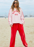 womens pink velour jumper by Hammill & Co