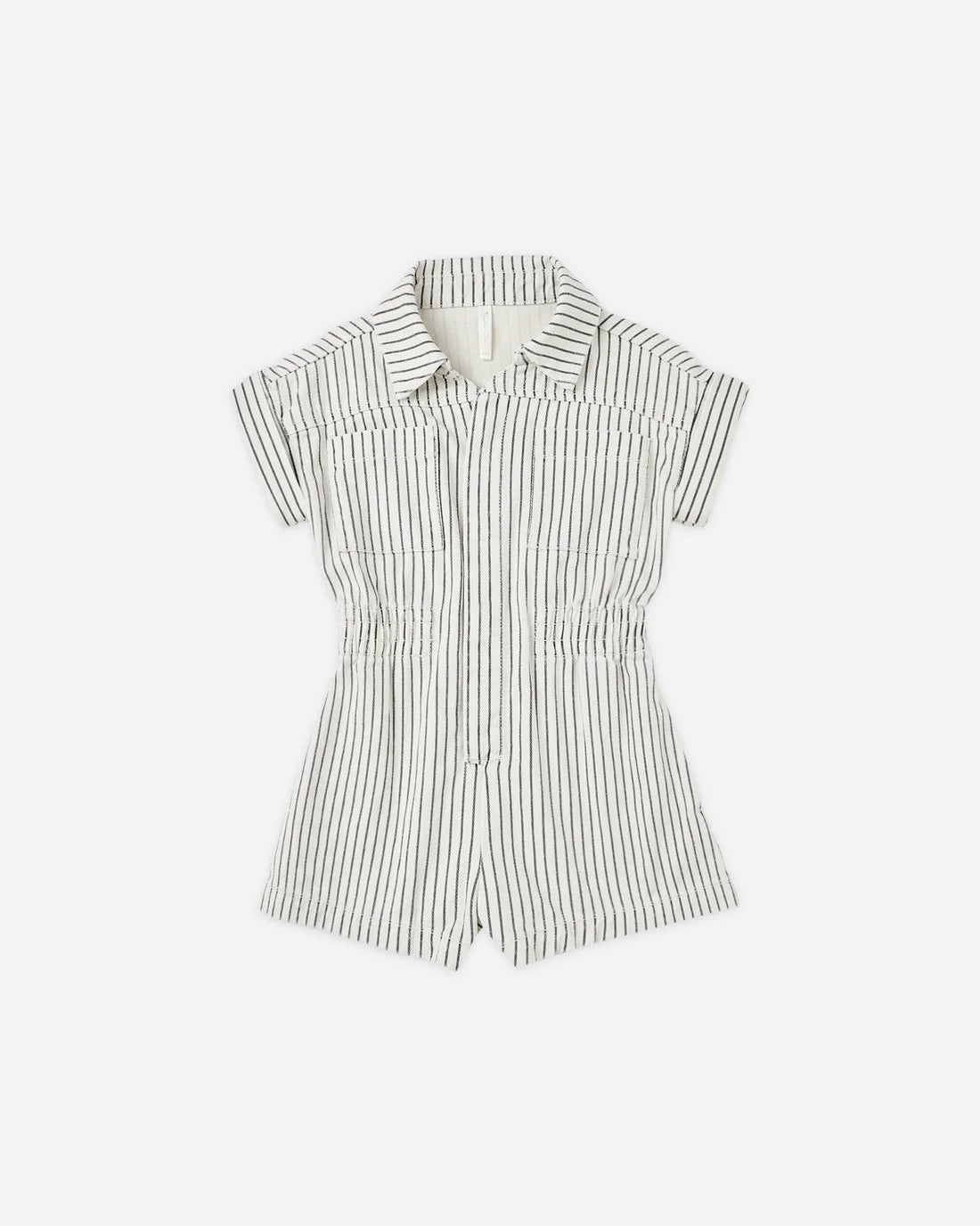 Kids Utility romper navy pinstripe Rylee Cru