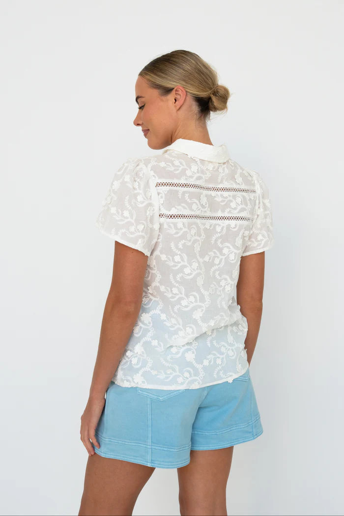 back details of Valentina Shirt – White by Kireina