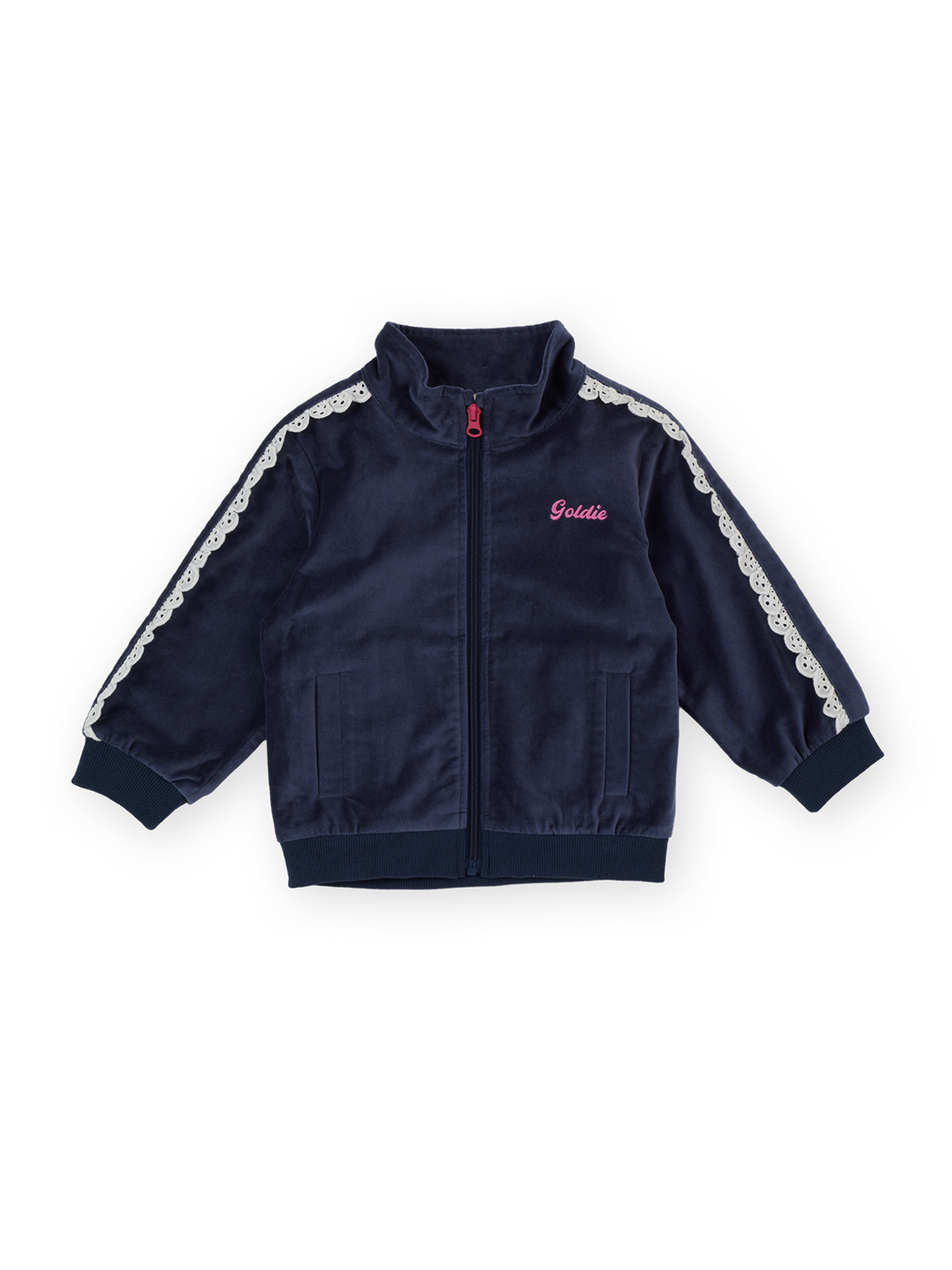Velour Broderie Sweat Jacket by Goldie + Ace