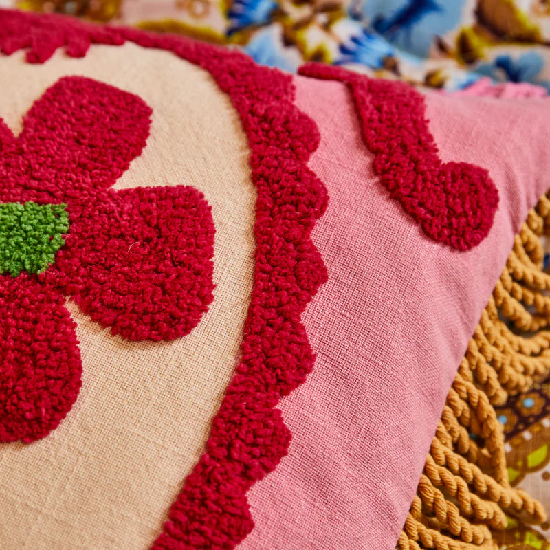 fabric details Venessia Tufted Cushion by Sage & Clare