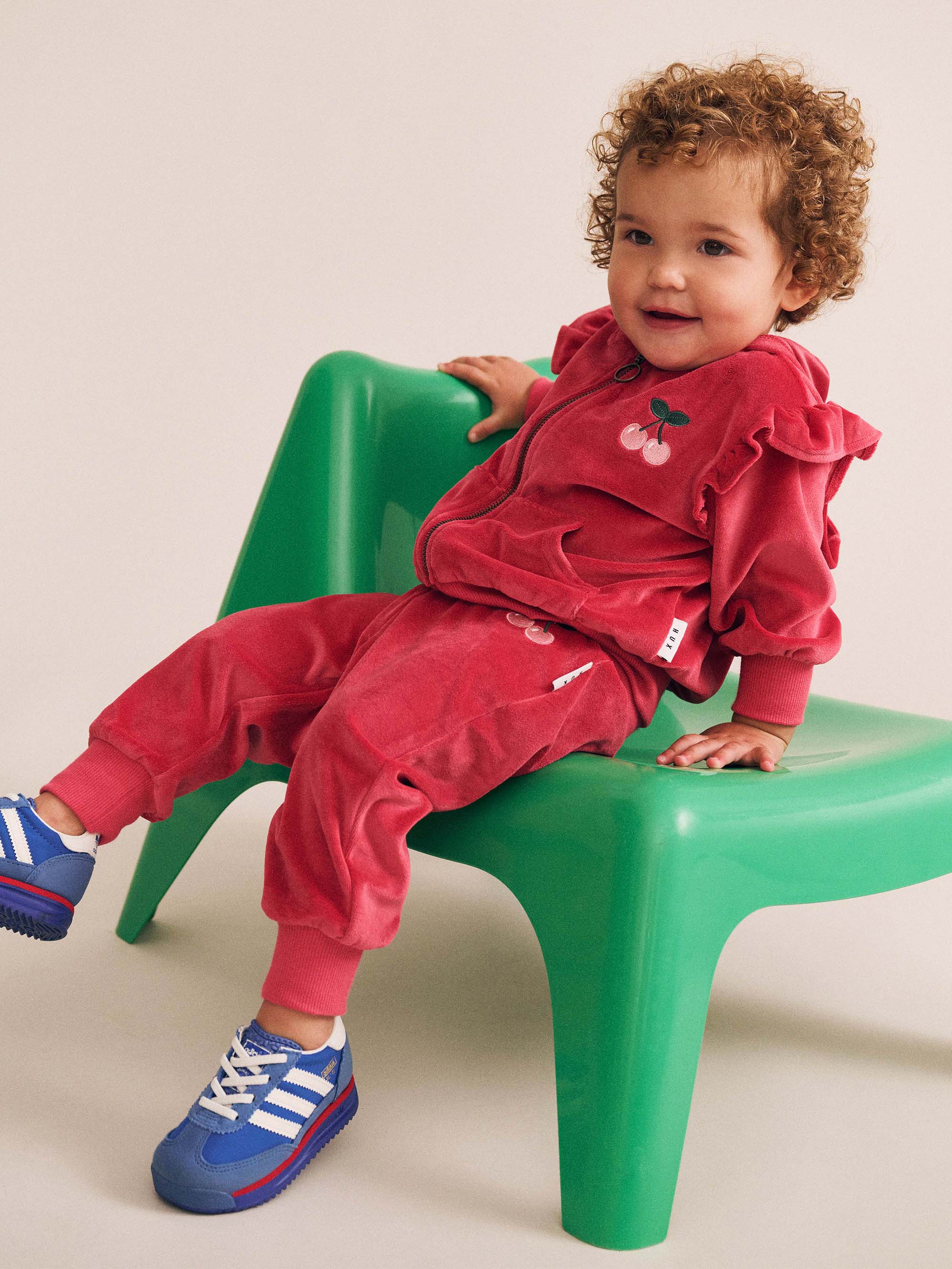 Very Cherry Velour Trackpant | Huxbaby