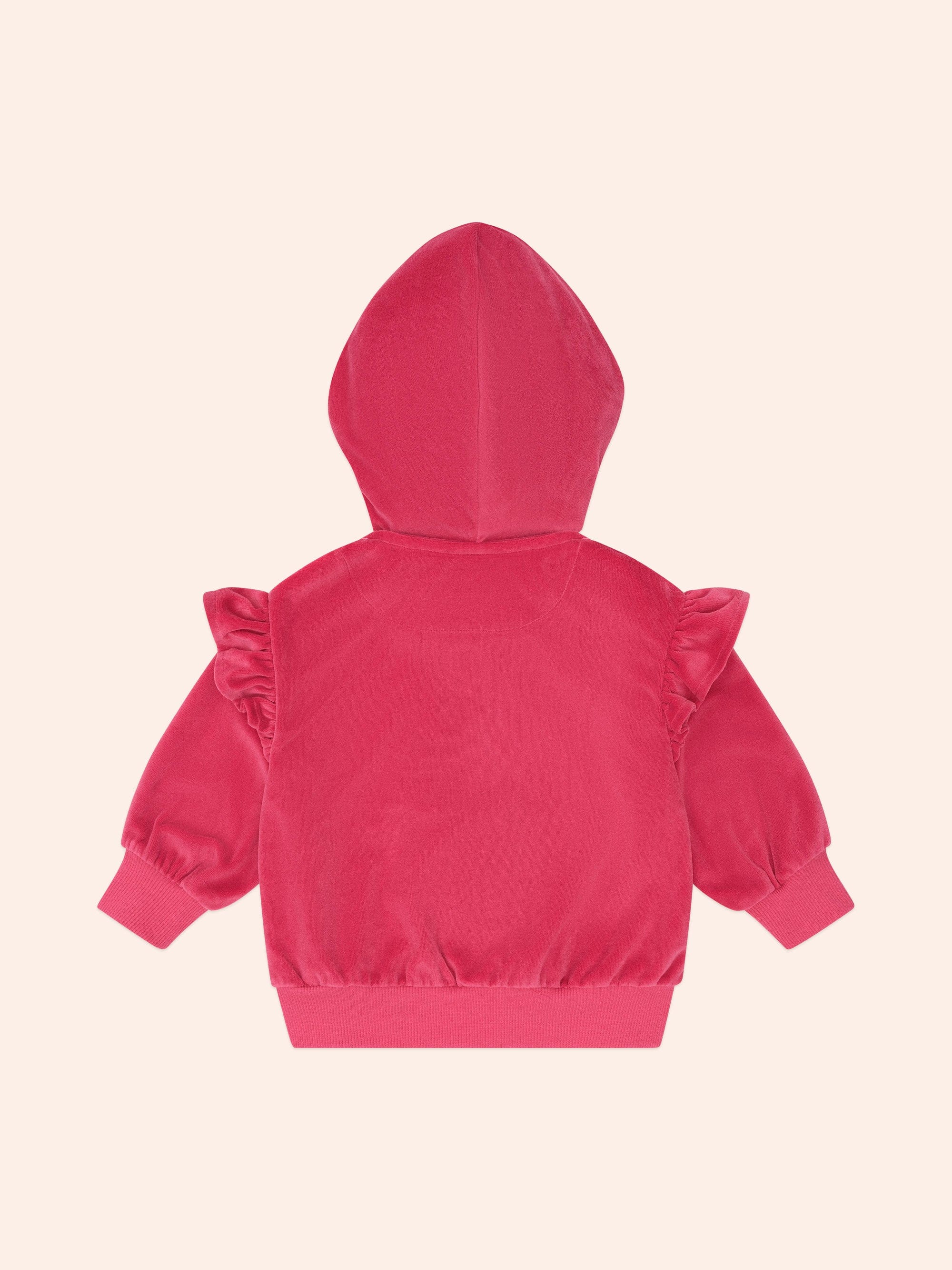 Back of the Very Cherry Velour Zip Up Hoodie | Huxbaby