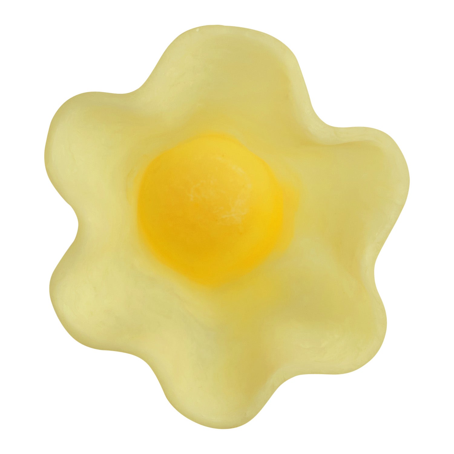 Top-down view of the Aspen Gold Violetta Vase revealing the wavy ruffled opening with a yellow centre