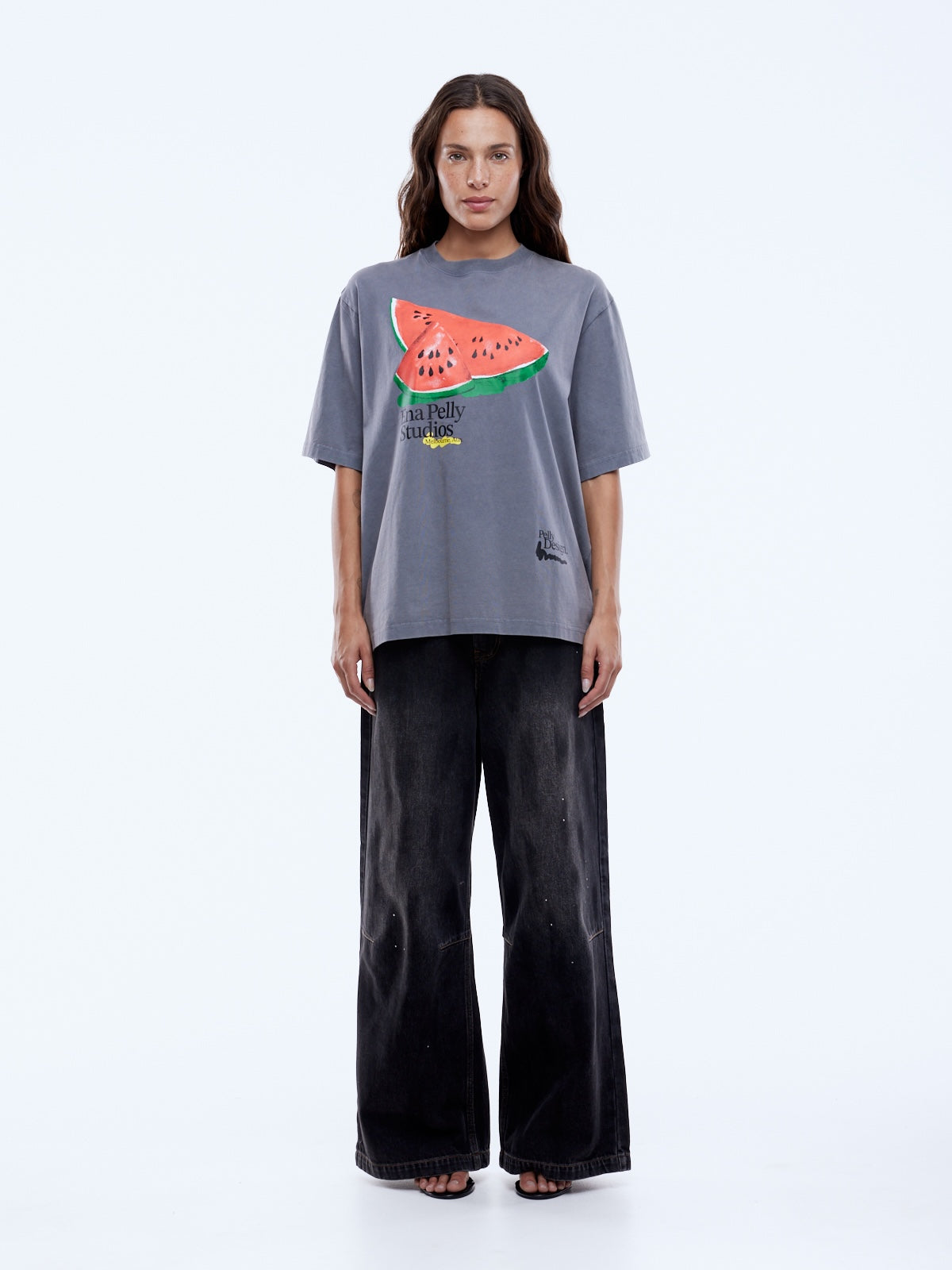 Ena Pelly Watermelon Tee back view showing relaxed silhouette and fit