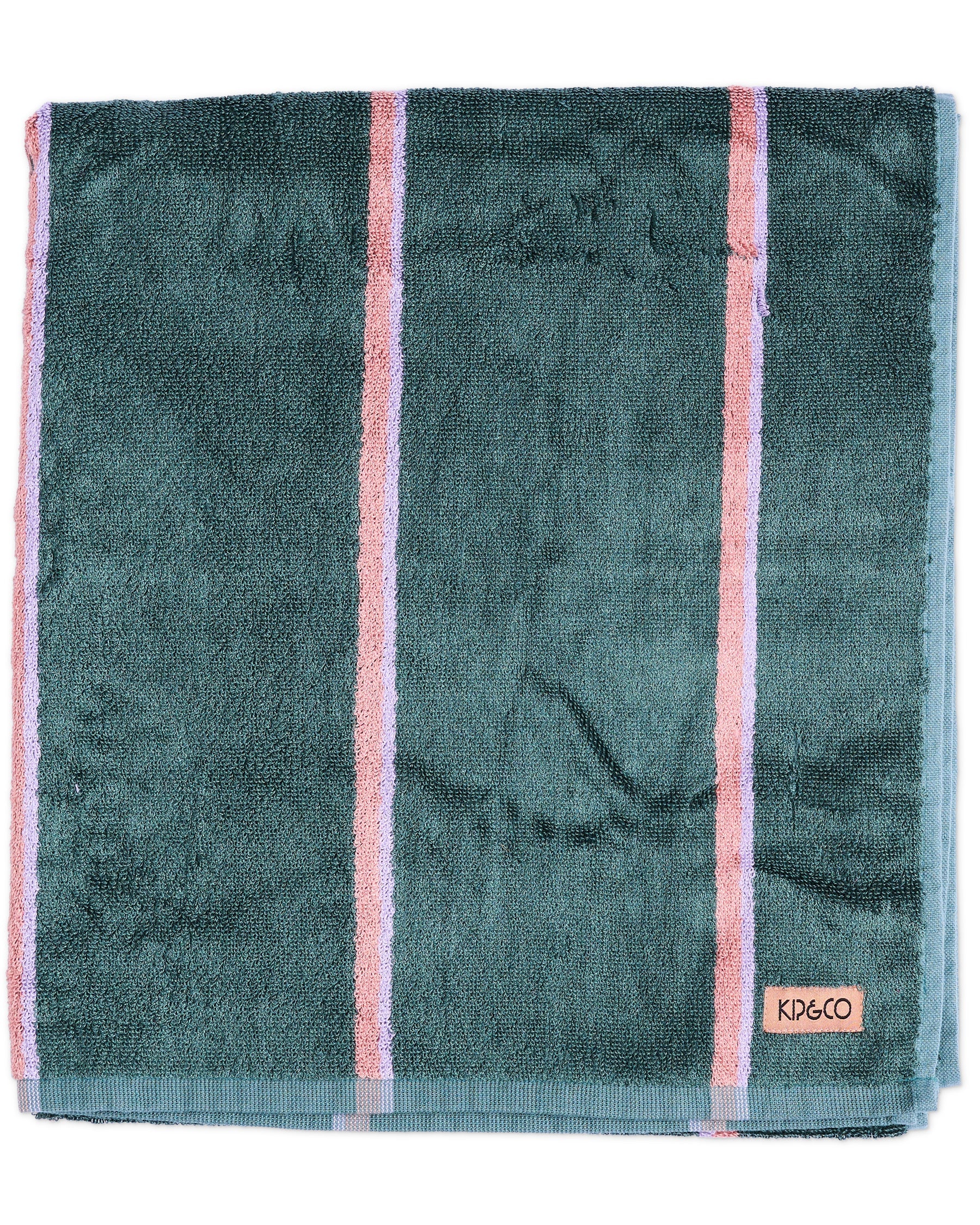 Wakame Crush Stripe Bamboo Terry Bath Sheet by Kip & Co