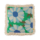 Blue, floral, knit cushion from Sage & Clare