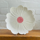 White and pink flower plate by Noss