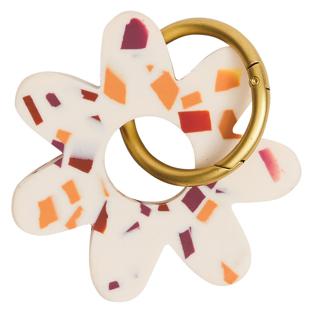Whitney Keyring by Sage & Clare in Nougat Terrazzo colours