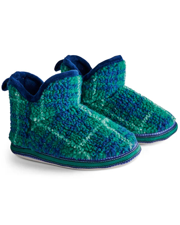 Wilderness tartan sherpa kids ankle boot by Kip & Co